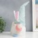 Interior light doll "Dwarf in a cap with bunny ears, sequins" Blue 30x8x8 cm