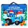 New Year. Gift package, 40x49x19 cm, packaging, blue tractor