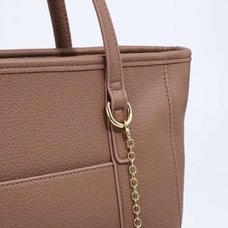Bag Female Tout with zipper, beige color-4