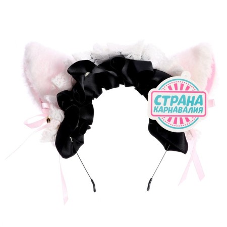 Carnival rim "anime ears" with a black bandage-2