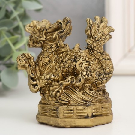 NECKE Polystone for bronze "Dragon with a pearl" 5.6x7.3x8 cm-2