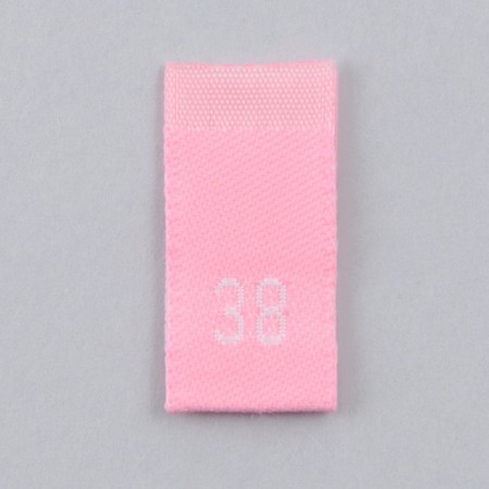 Textile strip "38", 4.6 x 1.1 cm, pink color-2