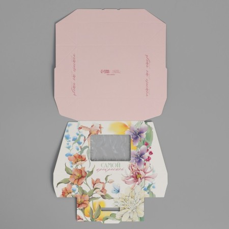 Confectionery packaging, box with lamination "Flowers", 10 x 8 x 3.5 cm-3