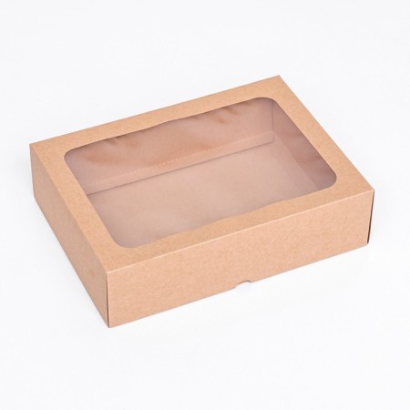 The box is folding, the lid is, with a window, craft, 25 x 18 x 6.5 cm,-1