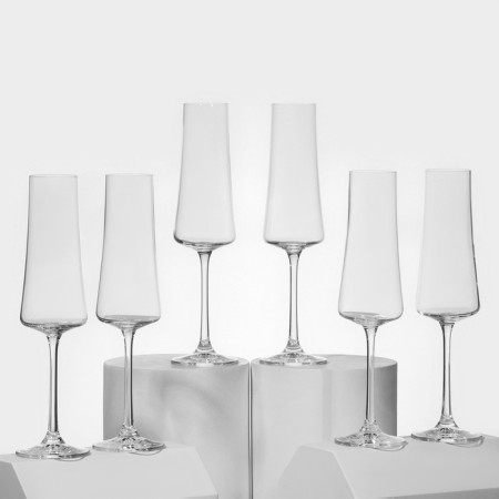 Set of glasses for champagne "Extra", 210 ml, 6 pcs