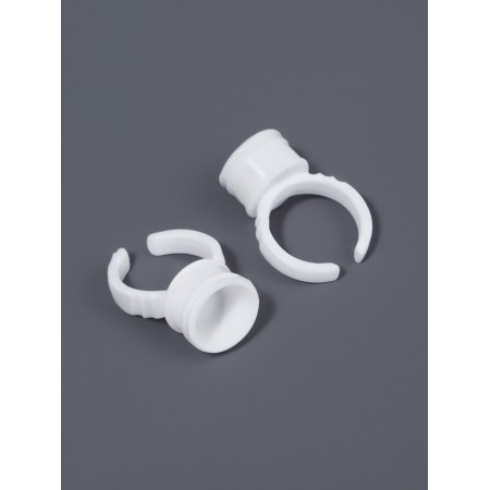 Rings - holes for glue for eyelash extensions, set - 100 pcs, white color-2