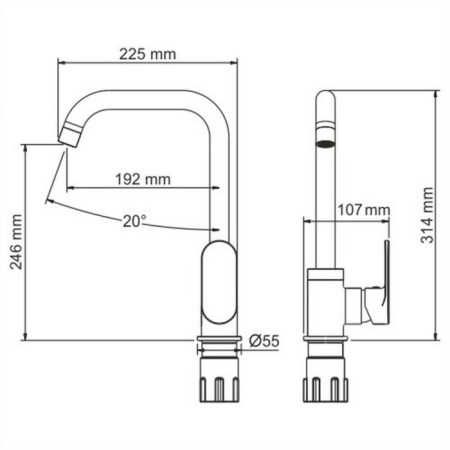 Kitchen mixer Wasserkraft Glan 8507, single -leaf, pour length 192 mm, white-5