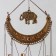 Wind music metal, plastic "necklace and elephant" 4 tubes 5 bells 54 cm