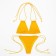 Separate Minaku swimsuit with ties, mustard color, size 48