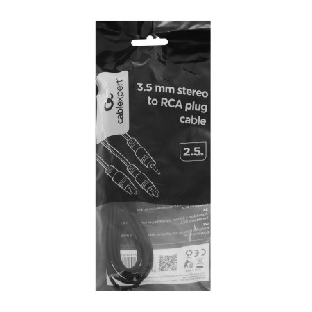 Cabelexpert CCA-458, Jack 3.5 mm (M) -2xrca (M), 2.5 m, black Audio Cabinet.-5