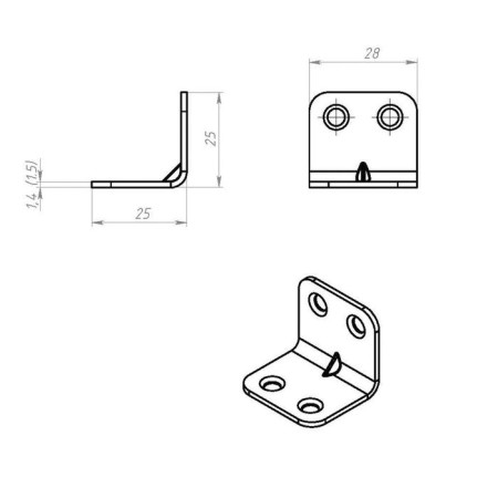 Furniture corner 25 x 25, without coating-1