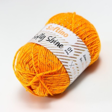 Yarn 70% acrylic, 30% silk "Softy Shine" 50 g 85 m color 05 pumpkin-1