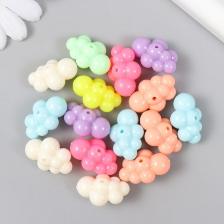 Beads for creativity plastic "Color Cloud" set 15 pcs 1.4x1.7x2.5 cm
