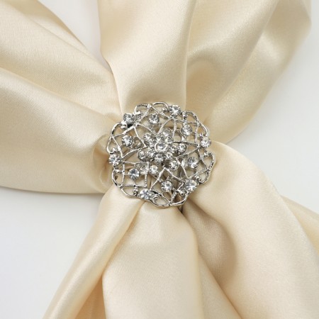 Ring for the openwork "openwork" flowers, white color in silver-2