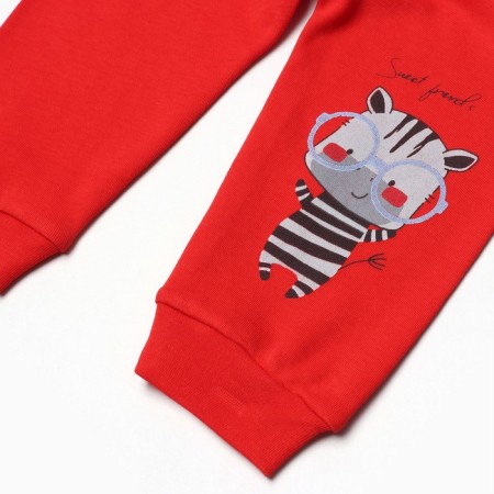 Pants children, red color, height 68 cm-2
