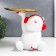 Souvenir Polystone stand "White Bear in red headphones" d = 17 cm 18x12x15.5 cm