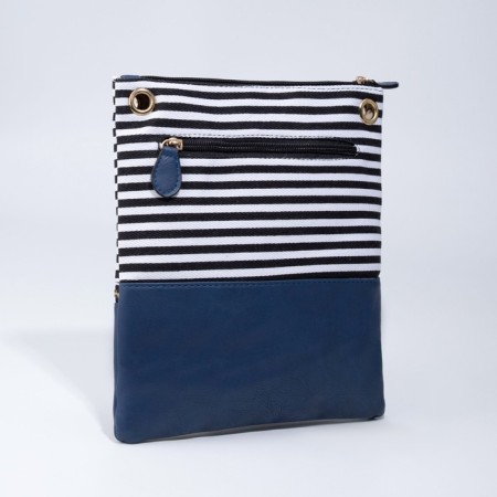 Bag Cross-Bodi with a zipper, blue color-1