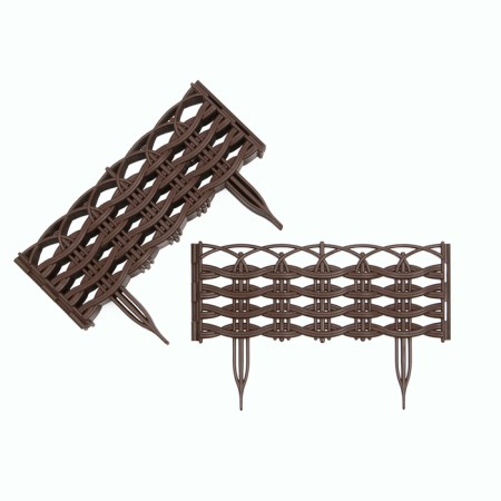 Decorative fence, 25 × 300 cm, 8 sections, plastic, brown, "Ivushka"-7
