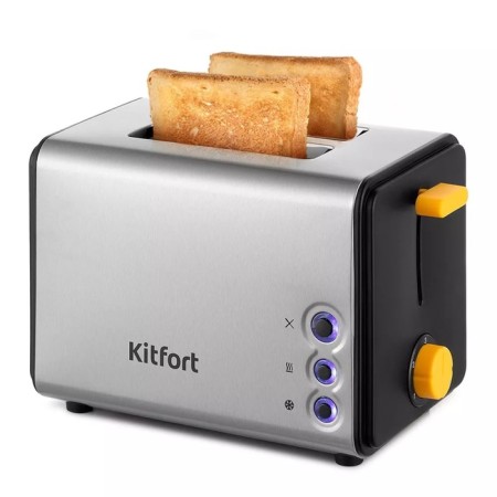 Toster KitFort KT-6203, 850 W, 5 grinding modes, 2 toasts, metallic