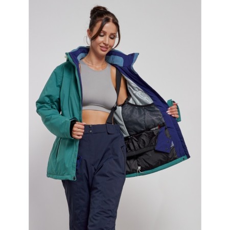 Ski jacket female winter, size 54, green color-11