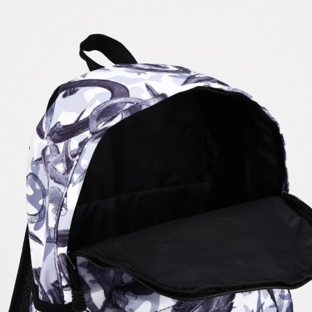 School backpack from textiles on lightning, 3 pockets, black color-5