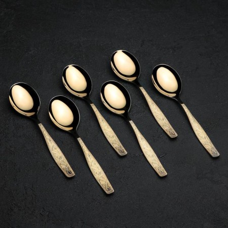 Dessert spoon "Uralochka", thickness 2 mm, gold color-2