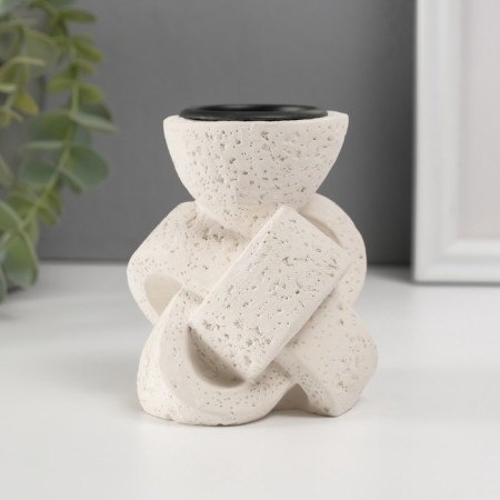 Gypsum candlestick, metal per 1 candle "node" d = 3.8 cm 8x8.8x10.5 cm-1