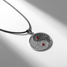 A pendant on the yin-yang lace amulet, colored on a black lace, 40 cm