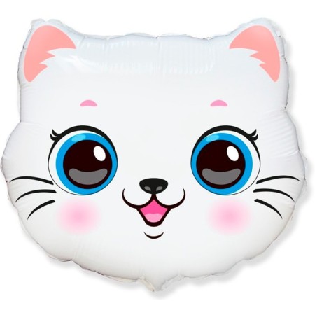Foil ball 22 “Cute kitten”, figure, white