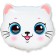 Foil ball 22 “Cute kitten”, figure, white