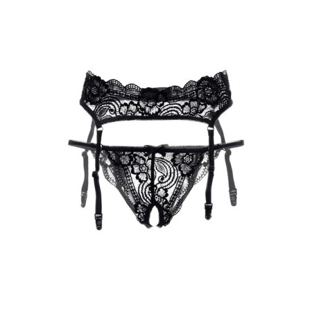 Erotic set Erolata Deborah: a belt for stockings and panties, black (46-48)-7