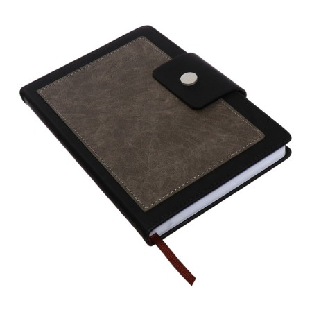 The diary is notathered, A5, 140l, cage, region, on the button, black/gray-1