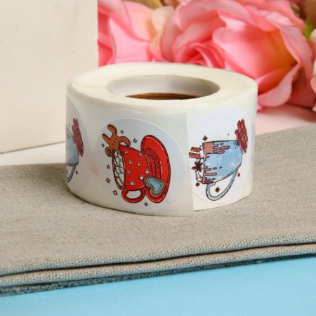 Stickers in the roll "New Year's treats", 500 pcs, 3.8 x 3.8 cm-4