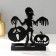 Summary Metal for 2 candles "Halloween. Skeleton with pumpkins" black 15x14x6 cm