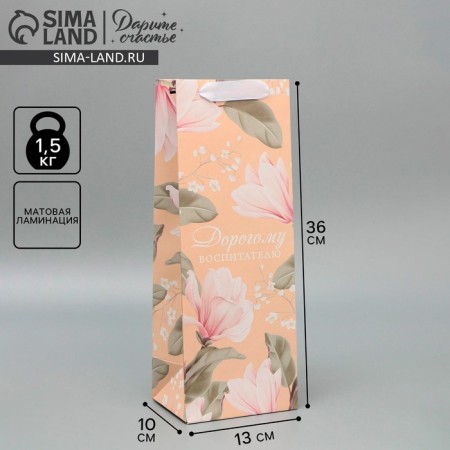 Gift package for a bottle, packaging, "educator", 35 x 13 x 10 cm