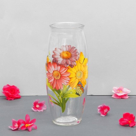 VAZ "Herbera", D = 7 cm, 10 × 23 cm, glass, with a neckline