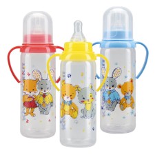 A bottle for feeding with handles, 250 ml, from 6 months., Mix color