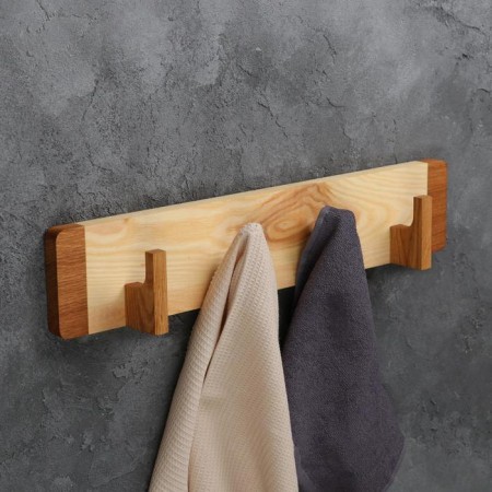 Wooden hanger wall, on 4 hooks, array of oak, ash-3