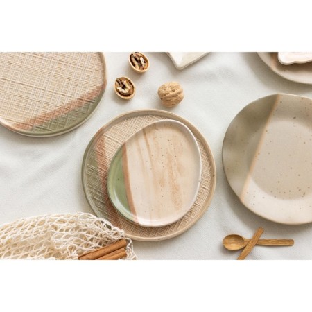 Ceramic plate "Self -Ceater", 18 x 14.4 cm, beige color-8