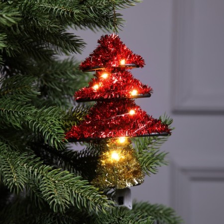 Figure from Mishura "Red Christmas tree" 17x13 cm, 10 LED, AG10x3 (in the Complex), T/white