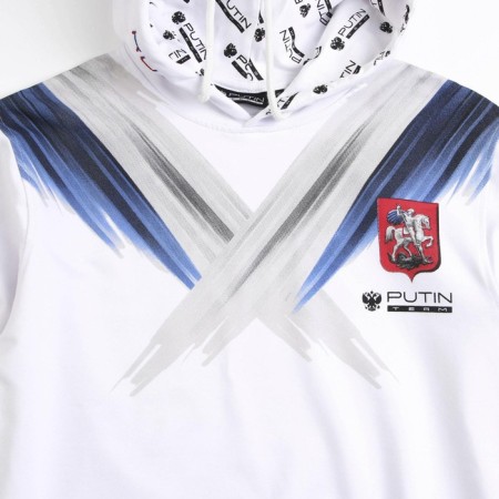 Putin Team Sweatshirt, Emblem, White, Size 50-52-1