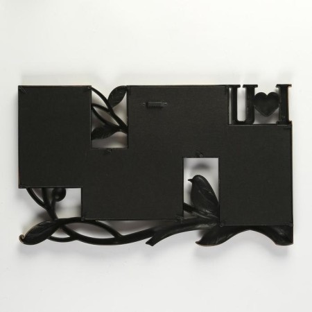 Photo frame plastic in 4 photos 10x15 cm "Bird on a branch" Dark gold 28x47 cm-3