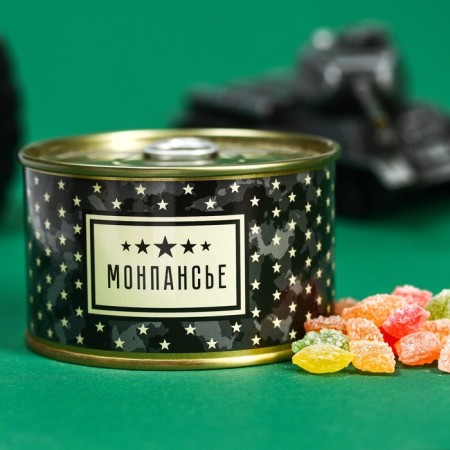 Monpensier "23 stars", Caramel Lollice in a tin bank, 140 g