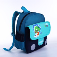 Baby backpack on lightning, 3 outer pockets, blue/blue color
