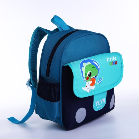 Baby backpack on lightning, 3 outer pockets, blue/blue color