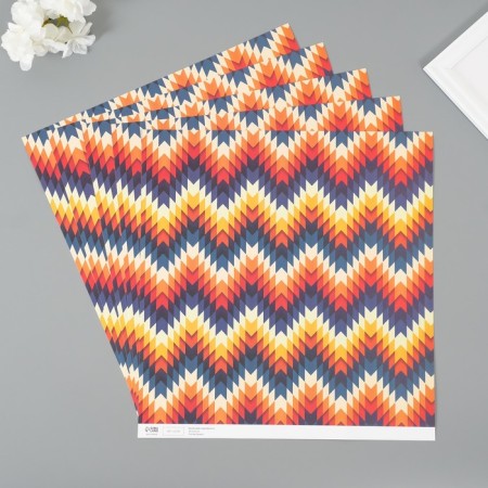Scrapbooking "Zigzag" density 180 grams set 5 pcs 30.5x32 cm-1