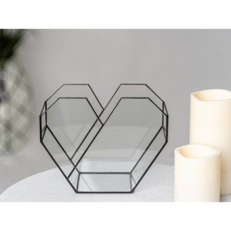 Florarium "Heart 3D" (black seams)