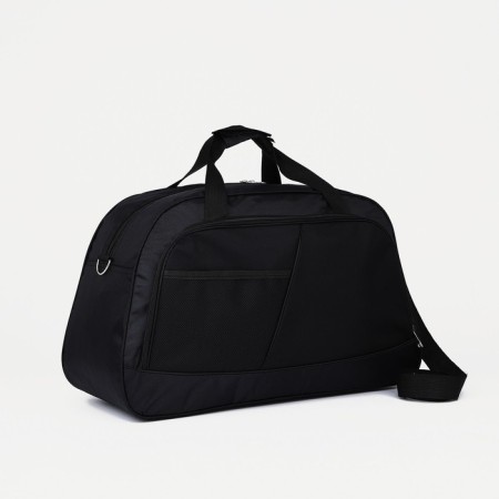 Road bag with lightning, 2 outer pockets, long belt, black color