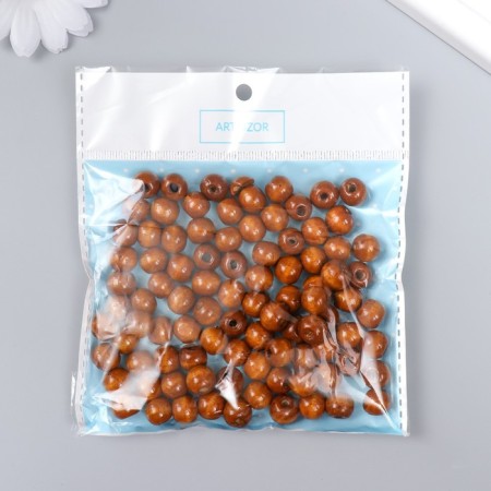 Beads for creativity wood "natural" set 30 g 1x1 cm-2