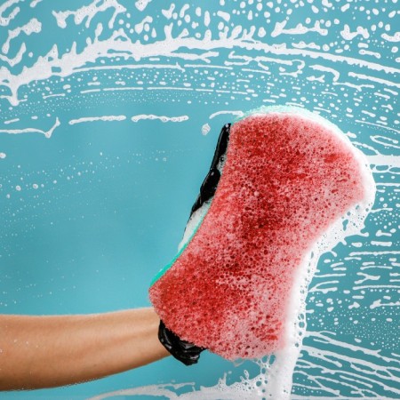 Car sponge "Shine", two -layer, 180 x 100 x 50 mm-10